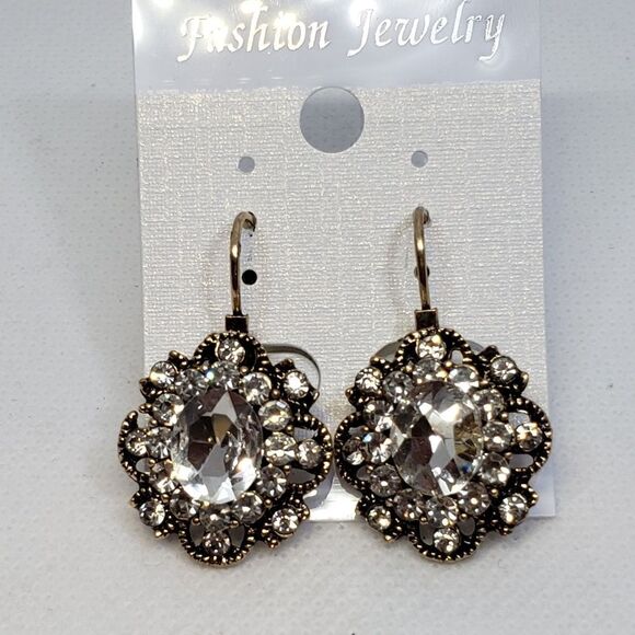 VINTAGE-LOOK Lever-back Gemstone Earrings - Picture 2 of 6